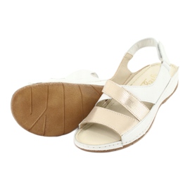 Gregors 781 sandálias femininas para cunhas brancas/douradas branco 4