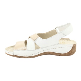 Gregors 781 sandálias femininas para cunhas brancas/douradas branco 2
