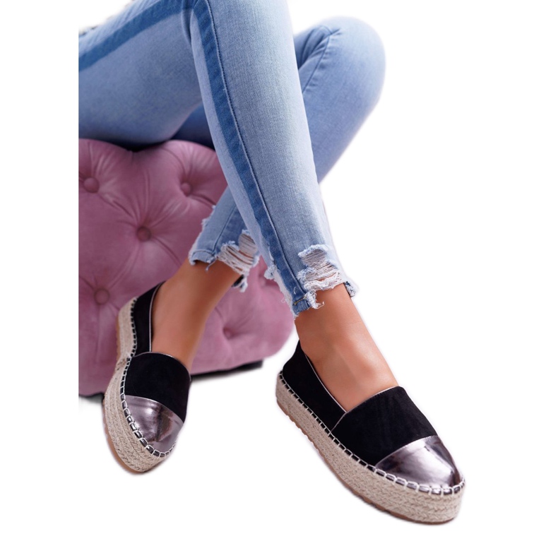 Alpercatas femininas com plataforma preta Ringer preto amarelo 3