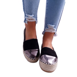 Alpercatas femininas com plataforma preta Ringer preto amarelo 2