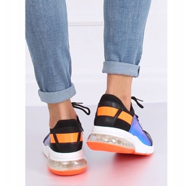 Calçados esportivos femininos pretos F-3336 PRETO / LARANJA 2