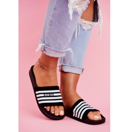 Chinelos femininos Big Star Preto FF274A353 branco 1