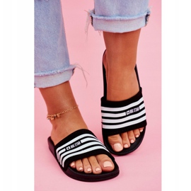 Chinelos femininos Big Star Preto FF274A353 branco 2