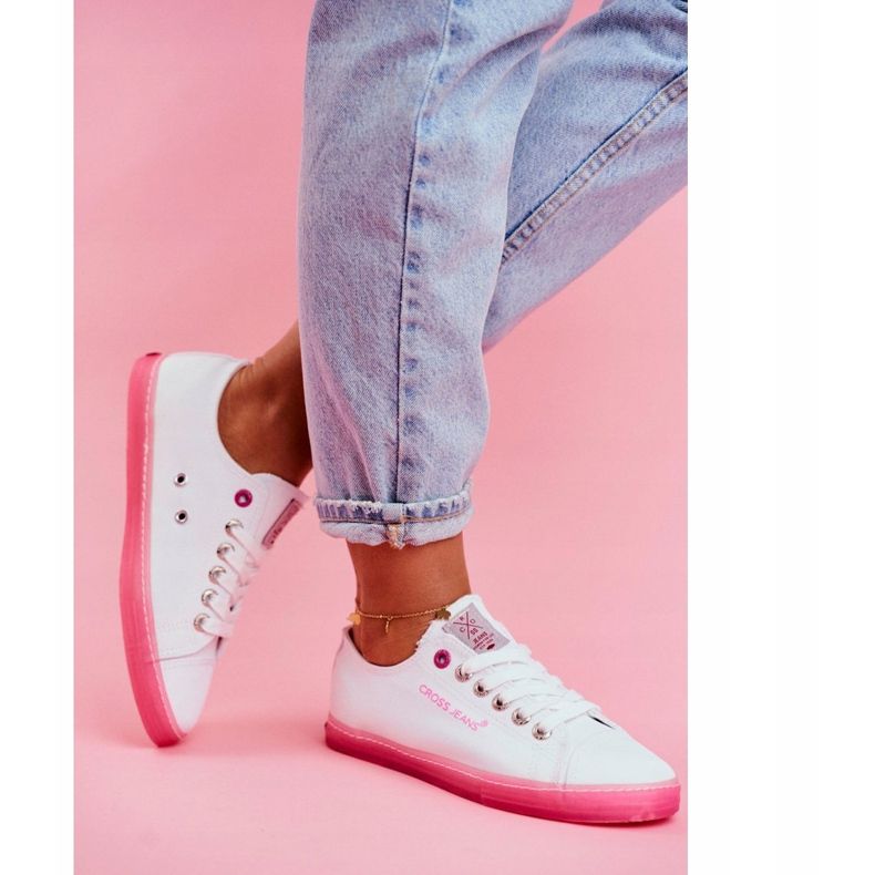 Tênis feminino Cross Jeans Branco Rosa FF2R4075C 2
