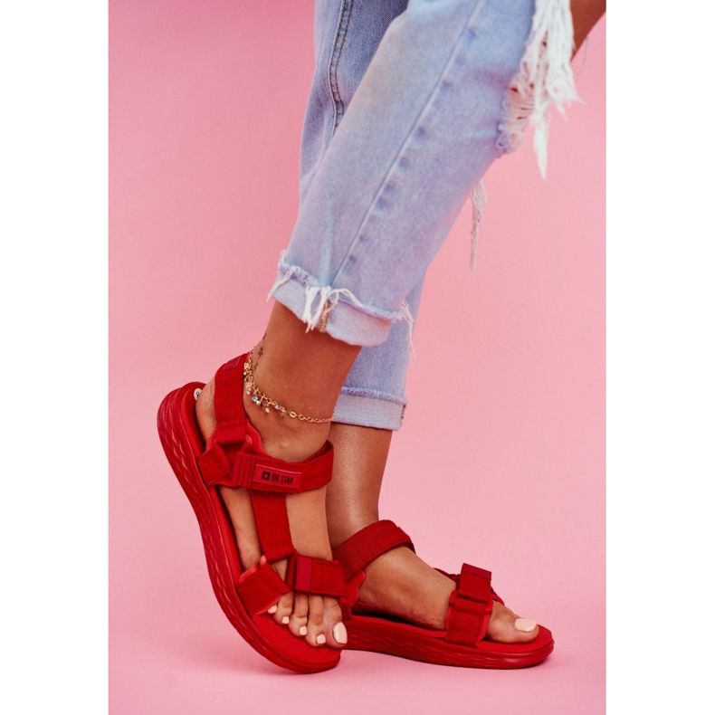 Sandálias femininas Big Star Red FF274A602 vermelho 1