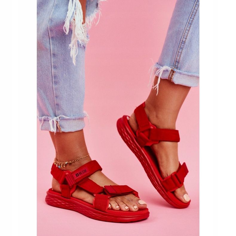 Sandálias femininas Big Star Red FF274A602 vermelho 2