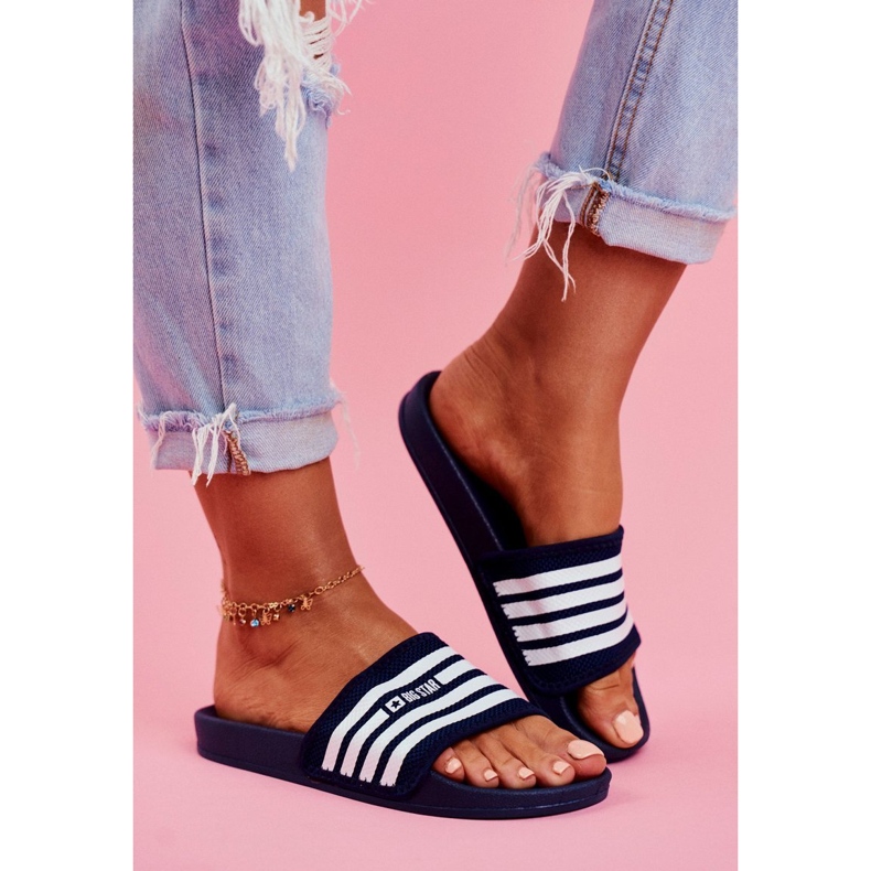 Chinelos femininos Big Star Azul marinho FF274A356 1