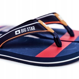 Chinelos masculinos flip-flops Big Star azul marinho FF274A459 1
