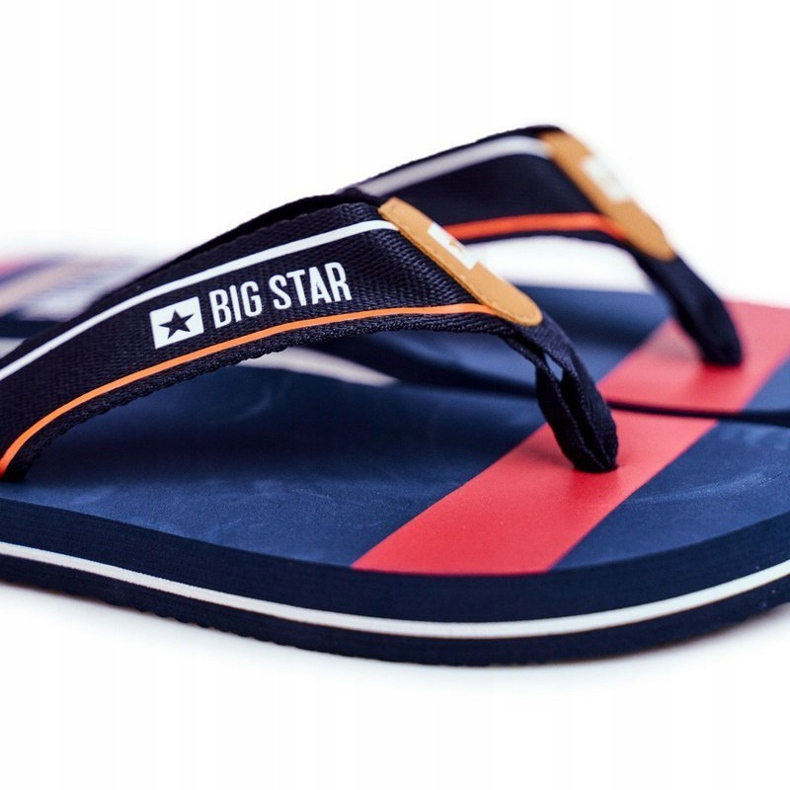 Chinelos masculinos flip-flops Big Star azul marinho FF274A459 1