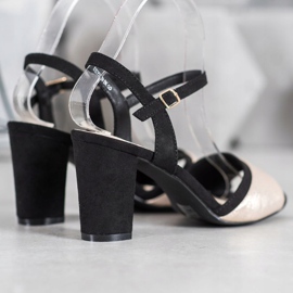 Filippo Sandálias de salto alto preto amarelo 1