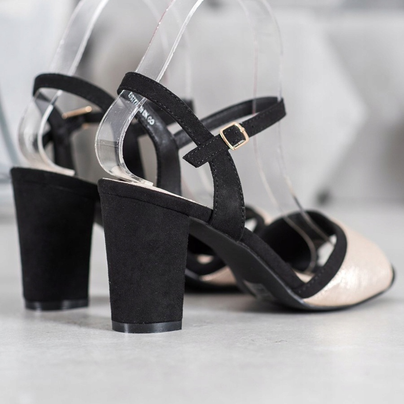 Filippo Sandálias de salto alto preto amarelo 1