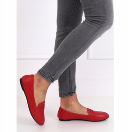 Mocassins femininos vermelhos 98-29 Vermelho 2