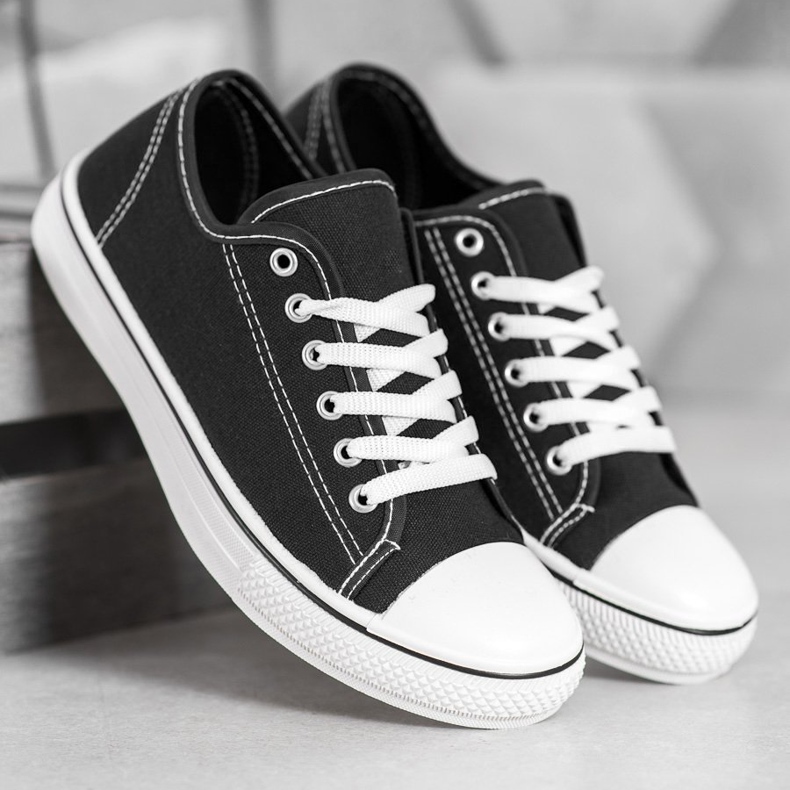 SHELOVET Tênis clássico amarrado preto 1