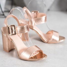 Small Swan Sandálias Em Bar Com Eco Couro dourado 1