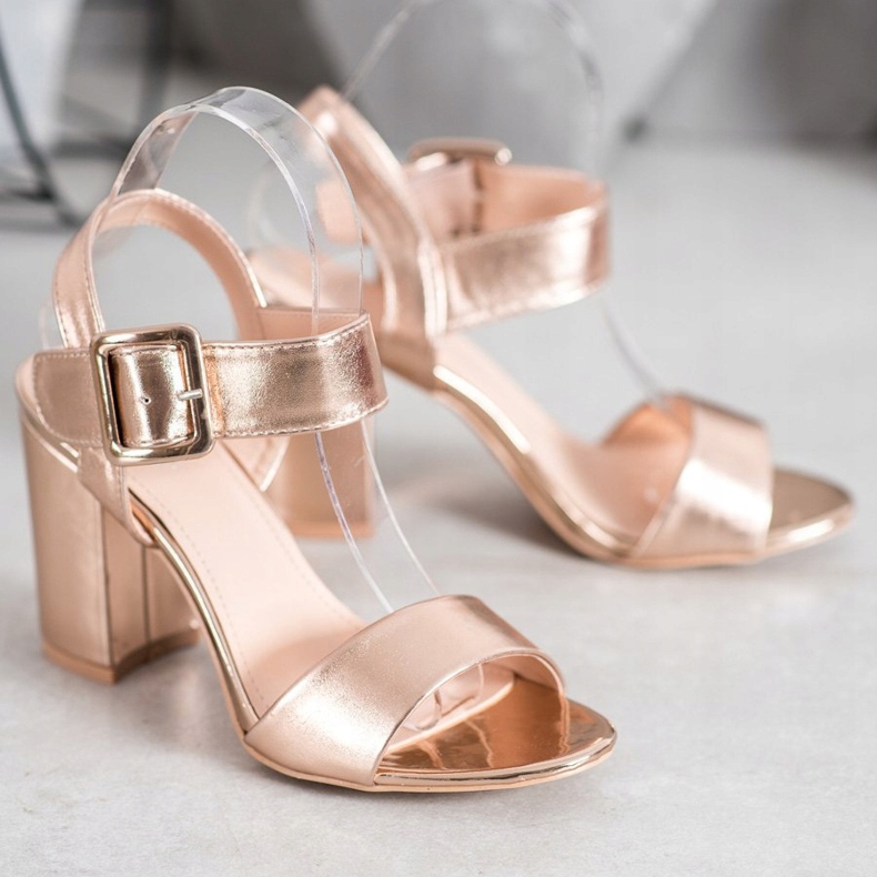 Small Swan Sandálias Em Bar Com Eco Couro dourado 1