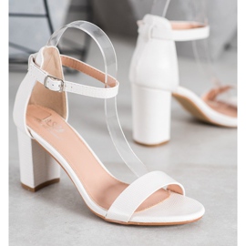 Small Swan Sandálias elegantes de salto alto branco 1