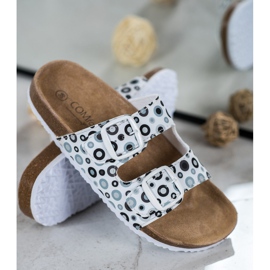 SHELOVET Chinelos Confortáveis ​​com Estampados branco preto cinza 1