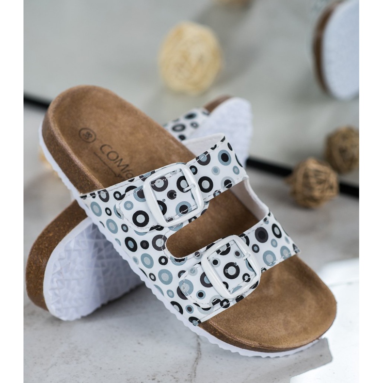 SHELOVET Chinelos Confortáveis ​​com Estampados branco preto cinza 1