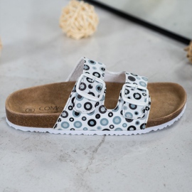 SHELOVET Chinelos Confortáveis ​​com Estampados branco preto cinza 2