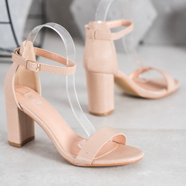 Small Swan Sandálias elegantes de salto alto marrom 1