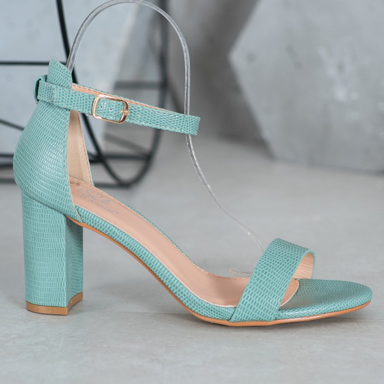 Small Swan Sandálias elegantes de salto alto verde 2