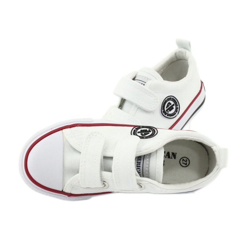 American Club Tênis de velcro branco americano LH41 4