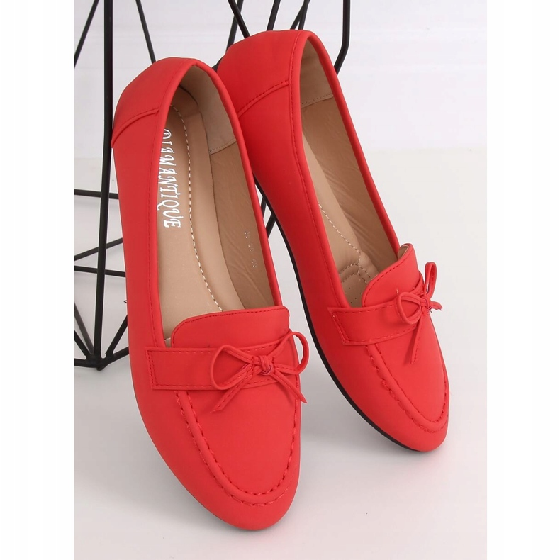 Mocassins femininos vermelhos 98-30 Vermelho 2