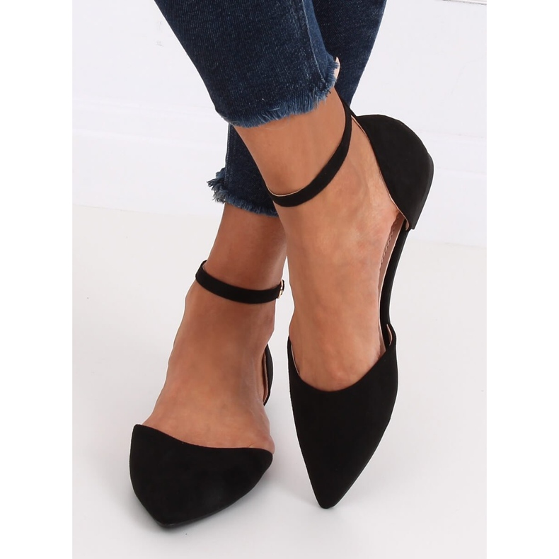 Black HD-100 Black cut ballerinas preto 1