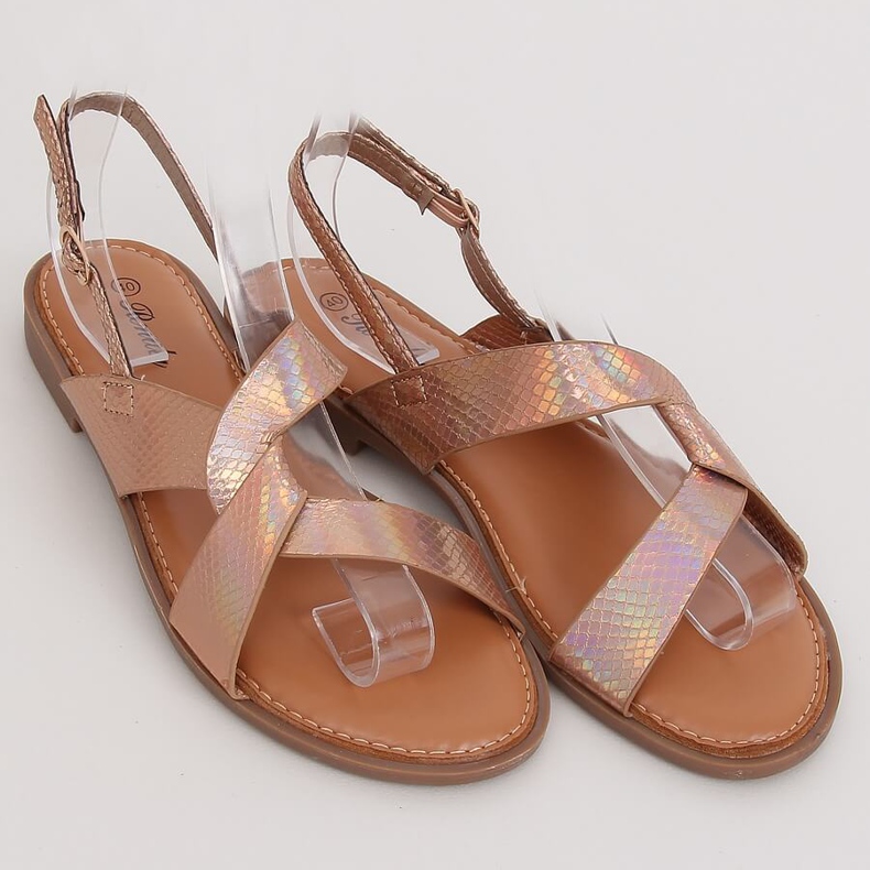 Sandálias femininas Champagne 222-31 Champagne multicolorido rosa amarelo 1