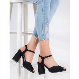 Filippo Sandálias Pretas em Bar preto 1