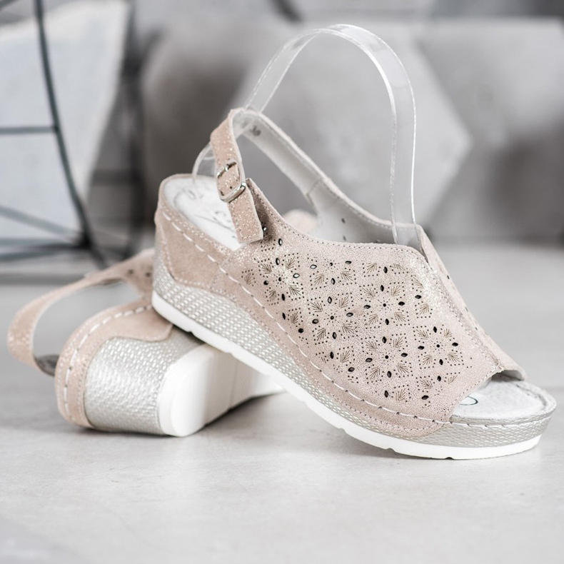 Filippo Sandálias De Couro Com Brilho castanho amarelo 2