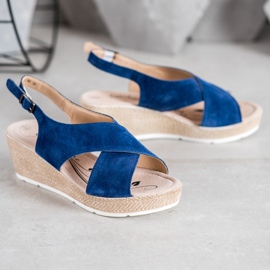 Filippo Sandálias de couro leves azul 1