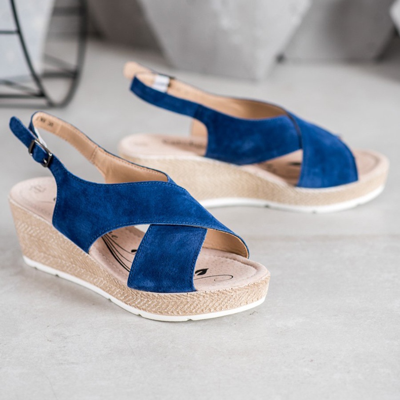 Filippo Sandálias de couro leves azul 1