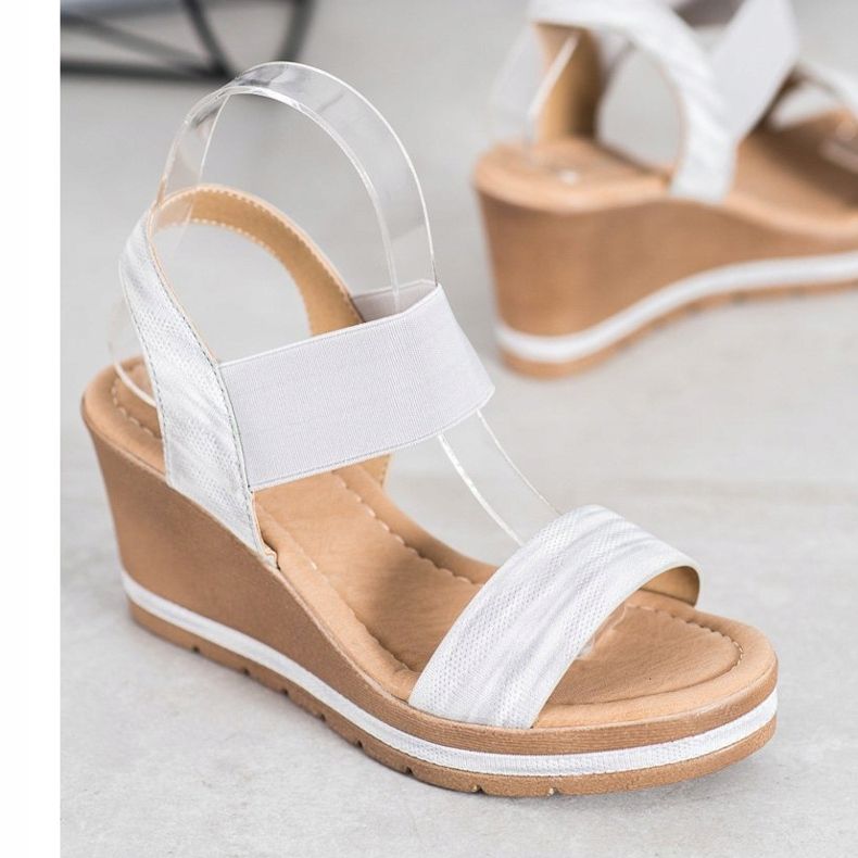 Sea Elves Sandálias de cunha elegantes cinza 1