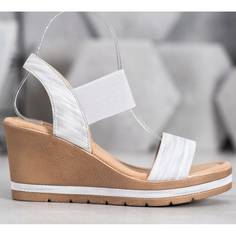 Sea Elves Sandálias de cunha elegantes cinza 2