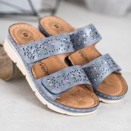 Evento Chinelos de velcro confortáveis azul 1