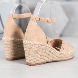 Evento Sandálias com padrão perfurado castanho 2