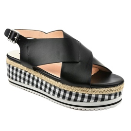 Sandálias pretas na plataforma 1507-1 preto 1