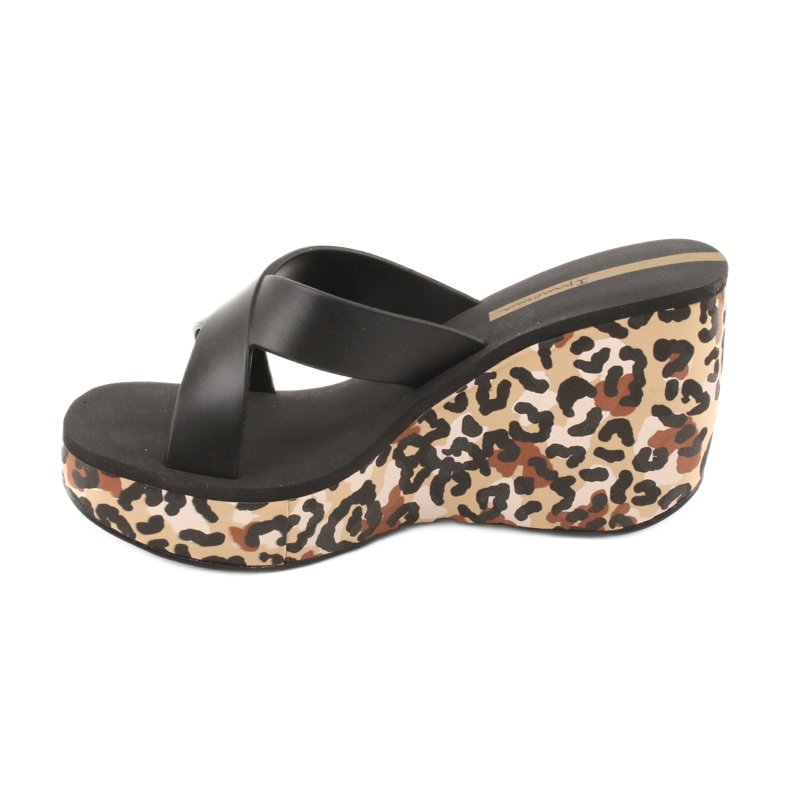 Chinelos de cunha Ipanema 82856 femininos marrom preto 1