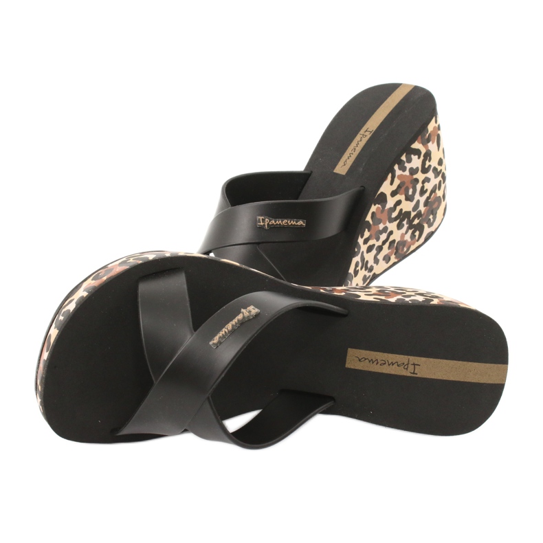 Chinelos de cunha Ipanema 82856 femininos castanho preto 4