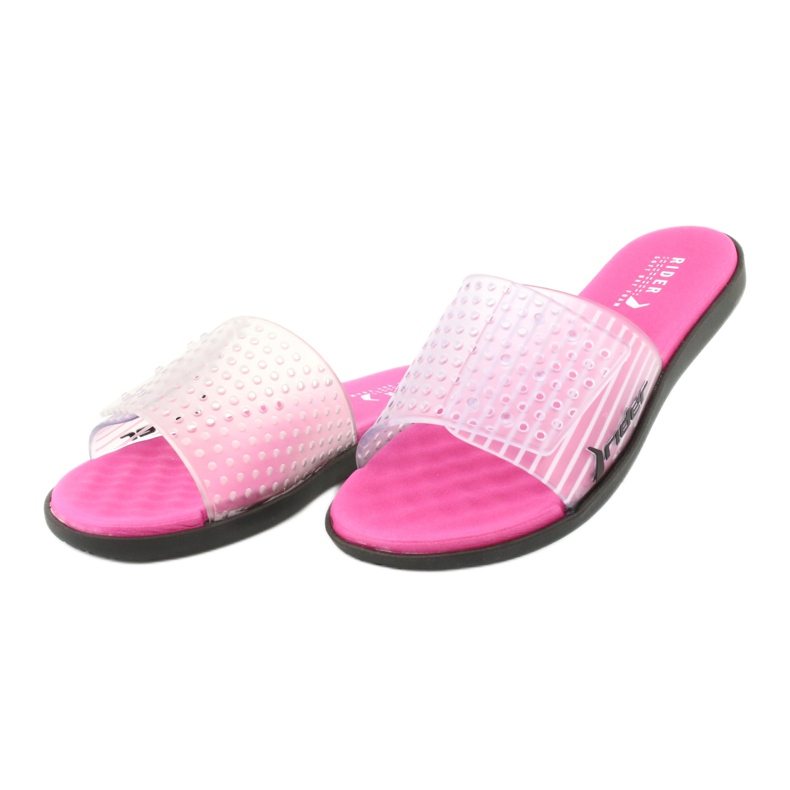 Chinelos de piscina Rider 82740 incolor preto rosa 2