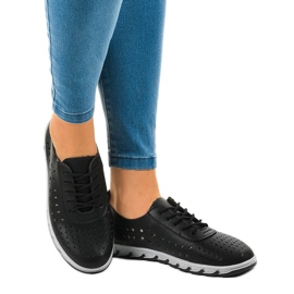 Tênis esportivos pretos abertos JH81168-3 1