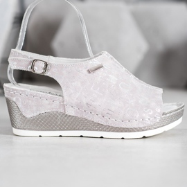 Filippo Sandálias folheadas de couro cinza 2