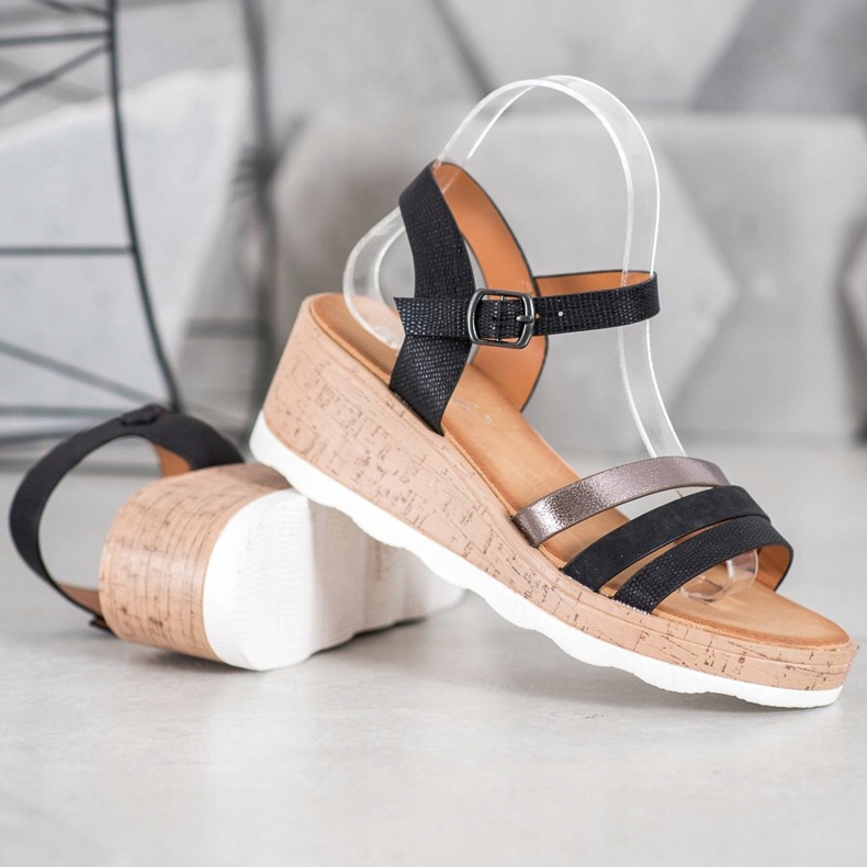 Weide Sandálias Black Wedge preto 1