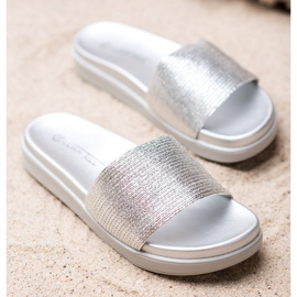 SHELOVET Chinelos clássicos de prata cinza 2