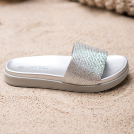 SHELOVET Chinelos clássicos de prata cinza 1