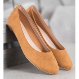 Best Shoes Bailarinas de camurça castanho 1