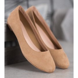 Best Shoes Bailarinas de camurça castanho 2