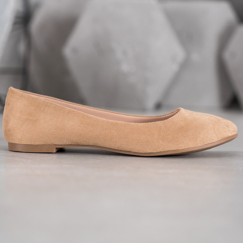 Best Shoes Bailarinas de camurça castanho 1