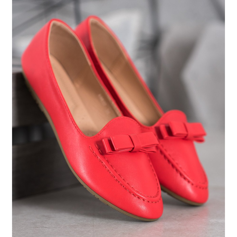 SHELOVET Lordes vermelhos com couro ecológico 1